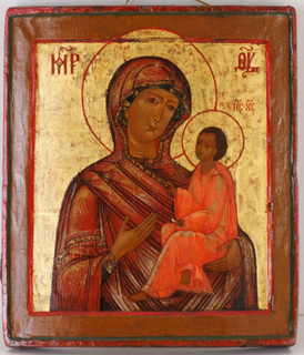 0213 Virgin of Tikhvin; Russian; 18th cent.; 31x27x2.5 cms;